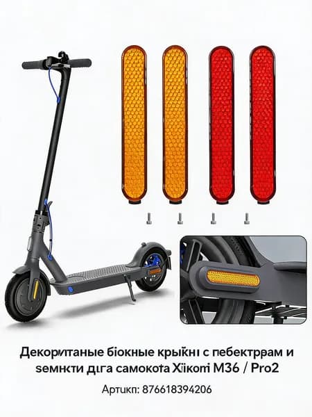 Крышка боковая M365 Pro2 с катафотом и отражателем левая и правая сторона, комплект с винтами