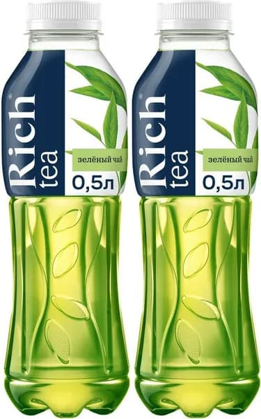 Холодный чай Rich зеленый 0,5 л, комплект: 2 бутылки по 0.5 л