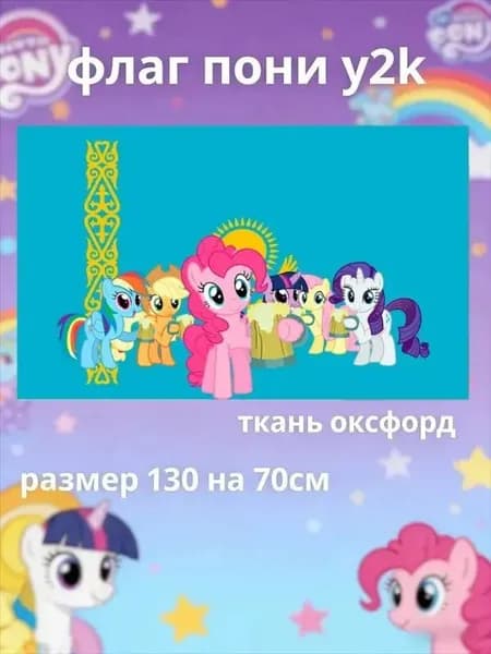 флаг y2k пони на фоне флага США