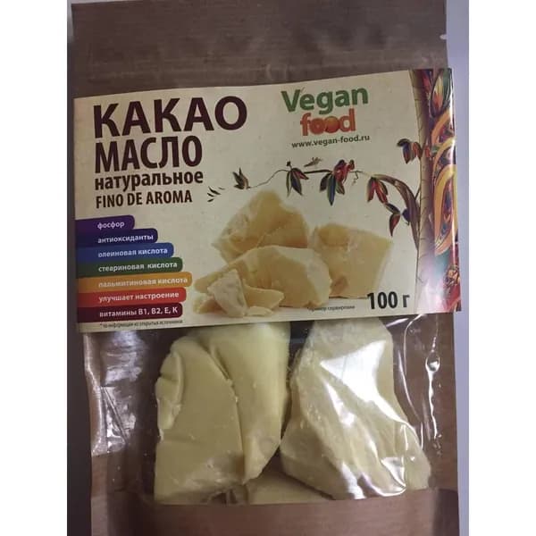 Какао-масло натуральное VEGAN FOOD, 100 г