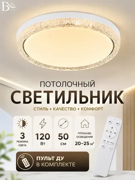 Люстра потолочная светодиодная с пультом 50cm