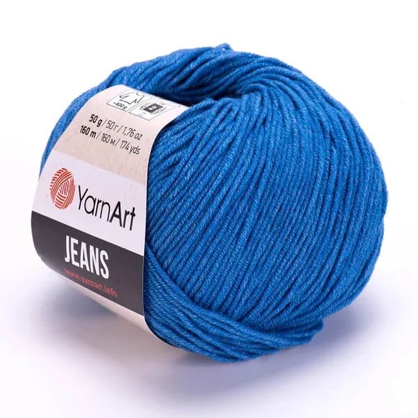 Пряжа Jeans (YarnArt) - 16 (джинса) - 1 моток, 55% хлопок, 45% полиакрил, (50г, 160м) нитки для ручного вязания