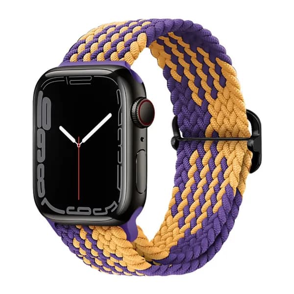 Нейлоновый ремешок для Apple Watch 38-40-41 mm series 1-10, SE, SE 2 (Фиолетовый, Оранжевый)