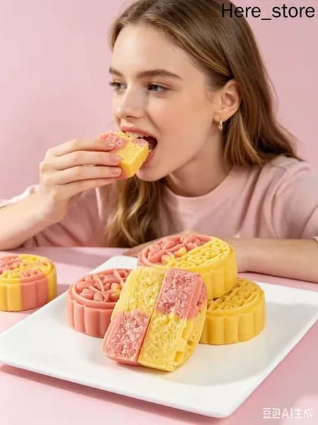 Мраморные лунные пряники с ягодным вкусом 6 штук