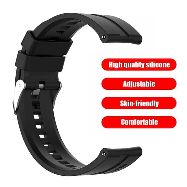 Силиконовый ремешок для Amazfit GTR 2/GTR 2e, 22 мм, чёрный