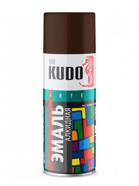 KUDO Аэрозольная краска, Алкидная, Глянцевое покрытие, 0.52 л, коричневый