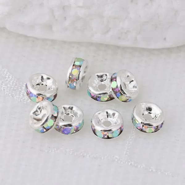 6mm/Разделитель со стразами 50 шт. рондель спейсер с хрусталем / аксессуары для браслетов своими руками