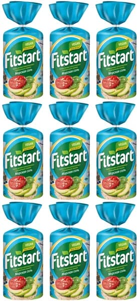 Fitstart Хлебцы рисовые Морская соль, 90 г, 9 шт