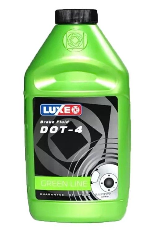 Жидкость тормозная luxe dot4 455г зеленая кан.