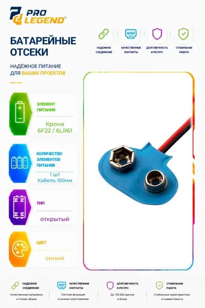 Батарейный отсек BS-E blue tail 150 мм, открытый