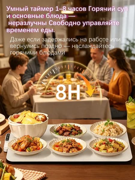 Складной силиконовый подогреватель для еды портативный, компактно складывается, не занимает места, легко мыть