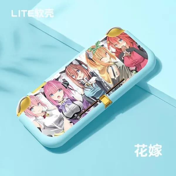 Защитный чехол полуобъемный для Nintendo Switch Lite: тематический дизайн с персонажами из Пятерых сестер (Gotoubun no Hanayome)
