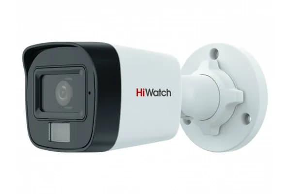 HiWatch DS-T200A(B) (2.8mm) 2Мп уличная цилиндрическая HD-TVI камера с гибридной подсветкой EXIR/LED и встроенным микрофоном (AoC)