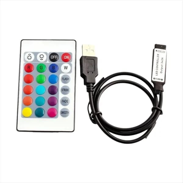 RGB-Контроллер DC5V USB 5V 24 Клавиши Пульт Дистанционного Управления Беспроводной Контроллер