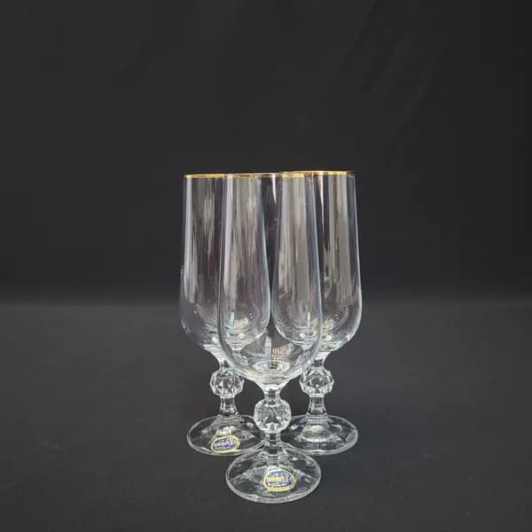 Бокалы винтажные, СССР. Набор 3 шт., стекло, Bohemia Glass, Чехословакия