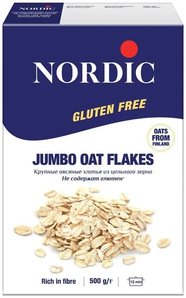Хлопья овсяные Nordic крупные, 500 г
