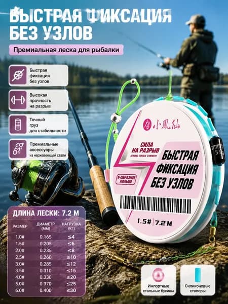Монофильная леска для рыбалки, размотка: 7 м, толщина: 1.2 мм