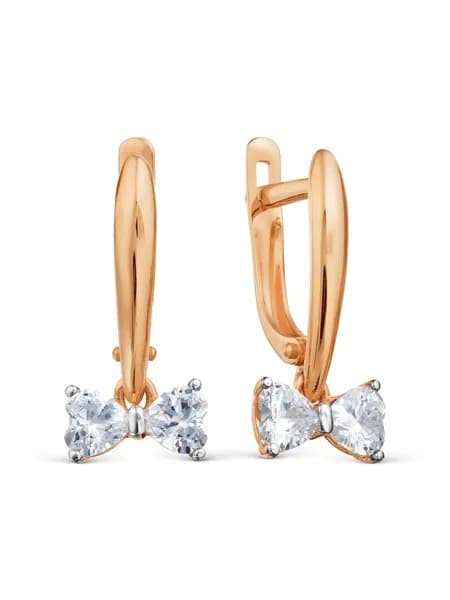 Серьги женские серебряные 925 пробы с фианитами, KARATOV