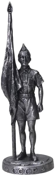 Пионер со знаменем USSR-02 некрашеный