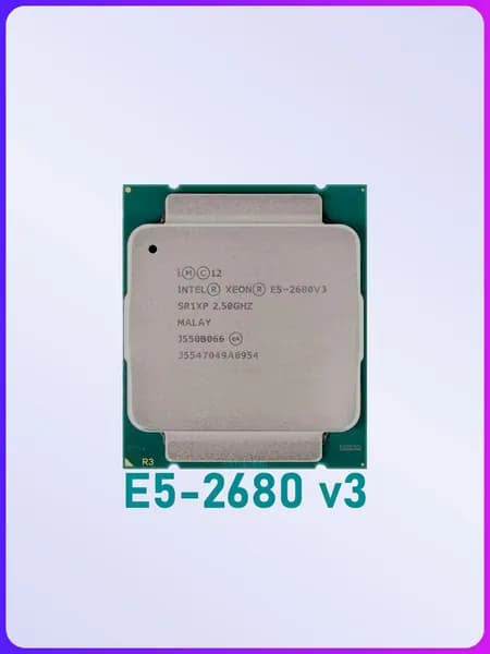Intel Серверный процессор S2011-3 Intel Xeon E5-2680 v3 2,5-3,3GHz, 12 ядер, 24 потока, 30mb, TDP 120W, IMC 2133MHz OEM (без кулера)