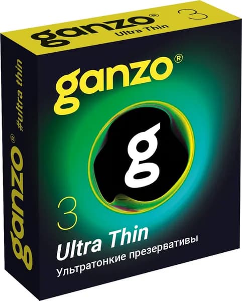 Презервативы Ganzo Ultra thin, ультратонкие, латекс, 18 см, 3 шт