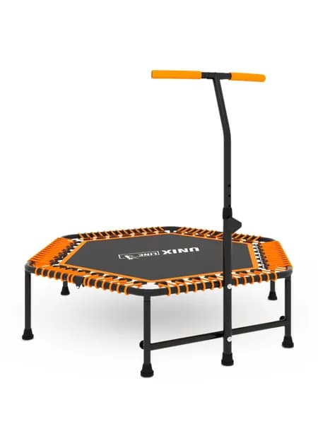 Батут спортивный для фитнеса и джампинга с ручкой UNIX Line FITNESS Orange, диаметр 125 см, до 130 кг, для взрослых и детей, для дачи и дома
