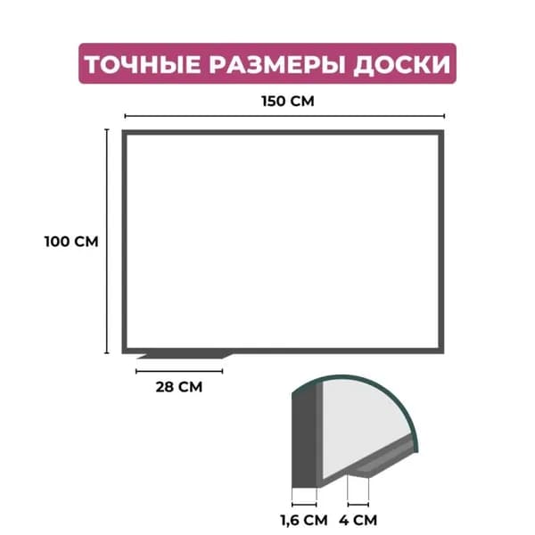 Доска магнитно-маркерная 100х150 Attache Economy лак Россия