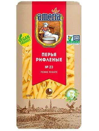 Макаронные изделия AMERIA №023 Перья рифленые 400г