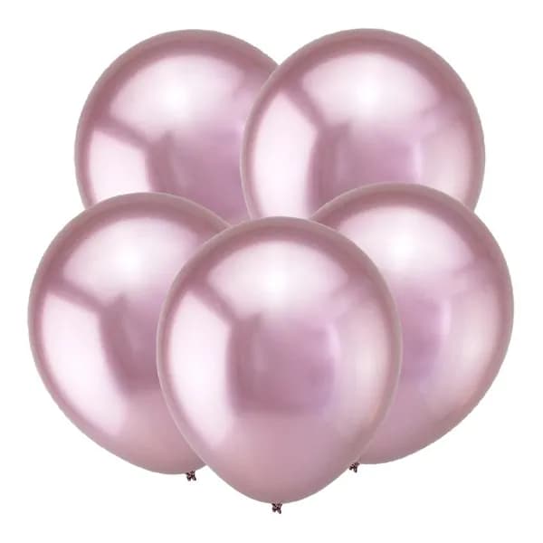 Шар воздушный Веселуха латексный Розовый, Зеркальный, Mirror Pink, 50 шт