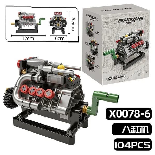Конструктор модель автомобильного двигателя V8 с электроприводом, совместимый с кубами Lego, сборочный набор для взрослых, техническая коллекционная фигурка в подарок автолюбителям