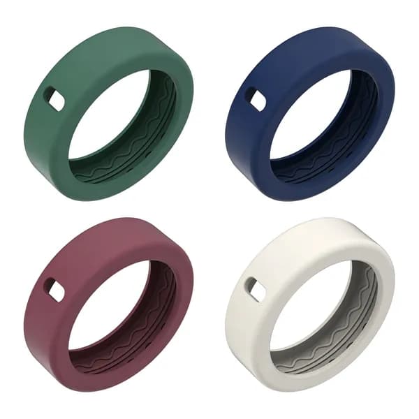 Чехол для умного кольца Oura Ring 5 из силикона, размер S (6 9), 4 шт., винный, изумрудный, синий, серебристый