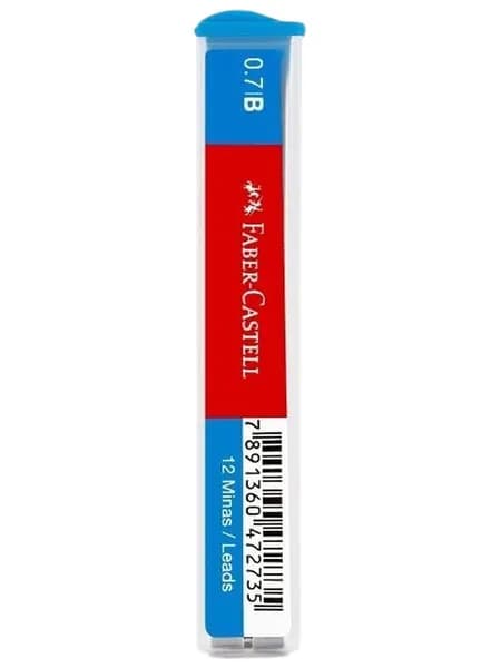 Грифели для механических карандашей Faber-Castell "Polymer", 12шт., 0,7мм, B (521701)