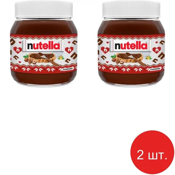 Паста Nutella с добавлением какао ореховая 350г * 2шт.