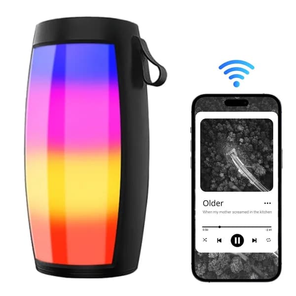 Портативная Bluetooth-колонка с RGB-подсветкой, мощным басом и аккумулятором
