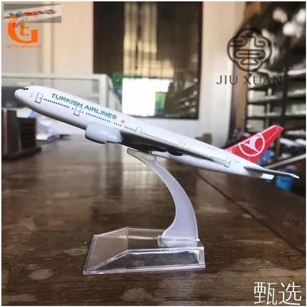 Модель самолета Turkish Airlines B777 из металла, эксклюзивная копия лайнера.
