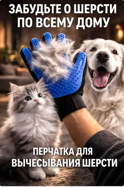 Перчатка для вычесывания шерсти щётка расчёска для животных