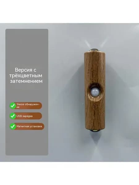 Двухцветный настенный светильник Cat Eye с датчиком движения человека, USB Перезаряжаемый ночник без сверла для спальни, лестницы, прихожей, крыльца