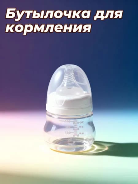 Прозрачная бутылка для хранения грудного молока из полипропилена вместимостью 150 мл