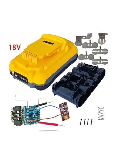 Обрезинненый корпус для самостоятельной сборки аккумулятора Dewalt powerpack 4a (5*21700)