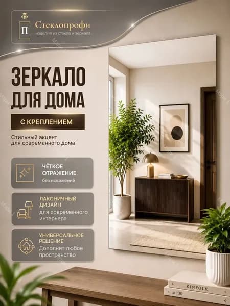 Зеркало настенное, 40 см х 100 см, 1 шт