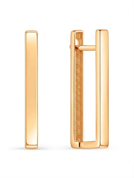 GOLDEN CITY Серьги ювелирные Классические Серебро позолоченное 925 пробы