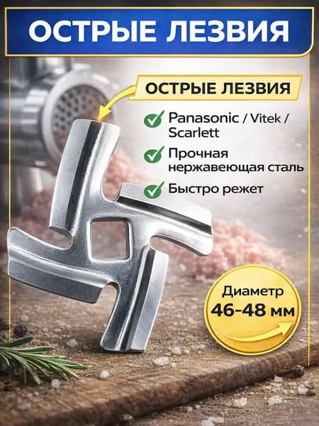 Нож для мясорубки Panasonic, Vitek, Scarlett