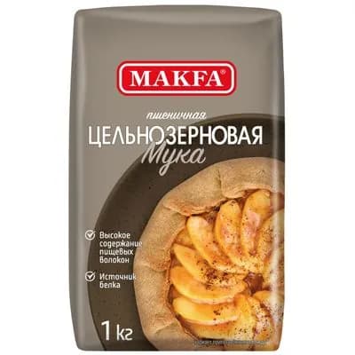 Мука Макфа пшеничная цельнозерновая, 1кг