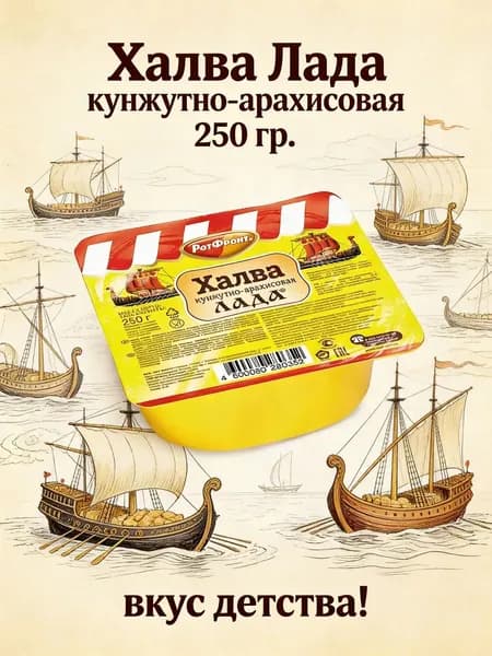 Халва Лада кунжутно-арахисовая РотФронт 250 гр