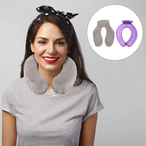 Грелка для шеи u-образная из пвх и ткани, многофункциональная для дома