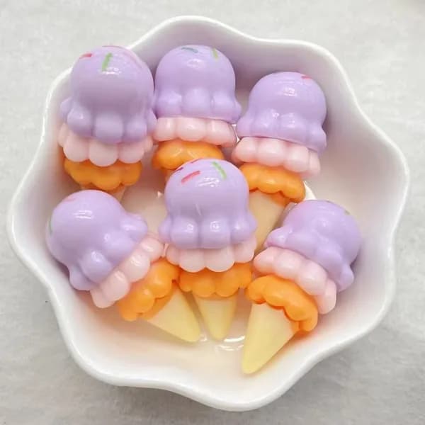 6pcs смоляное мороженое декоративные аксессуары