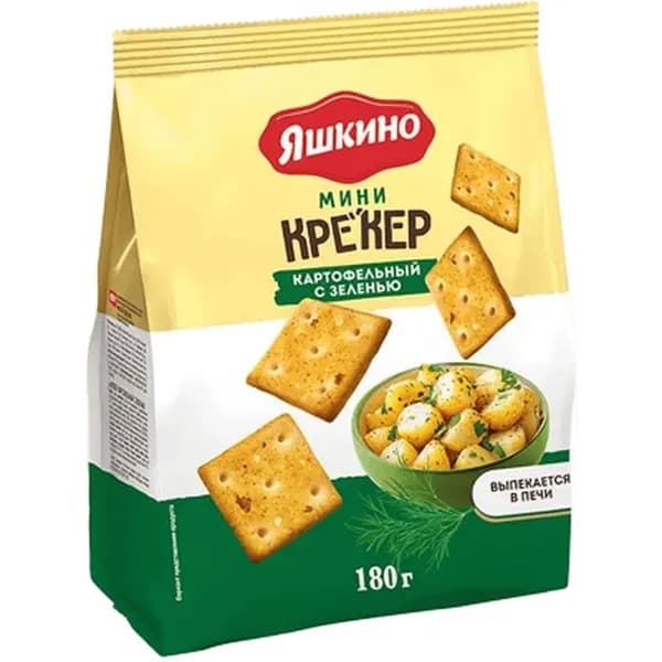 Яшкино Крекер картофельный с зеленью мини, 180 г /