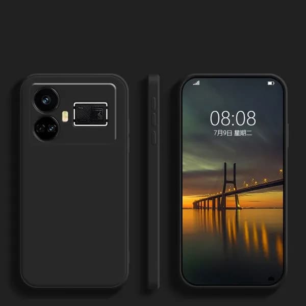 ЧистыйЧехол дляRealme GT5, однотонный силиконовый чехол с полной защитой.