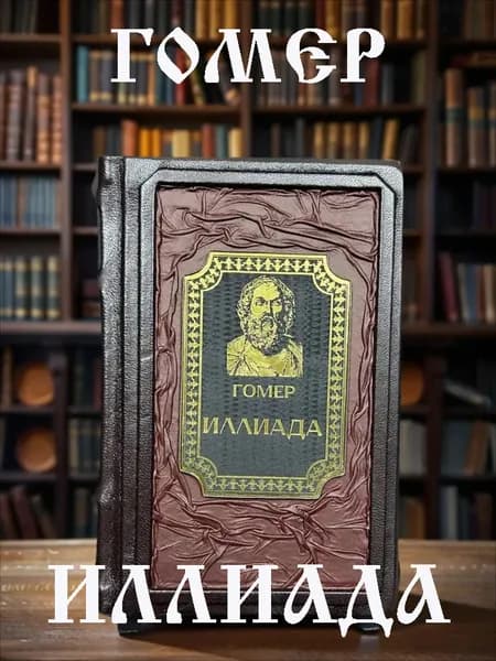 Илиада книга Гомера в кожаном переплёте, подарочное издание