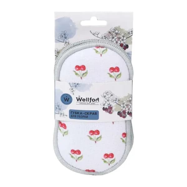 Абразивная губка универсальная Вишня Wellfort 2шт